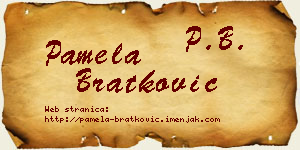 Pamela Bratković vizit kartica
